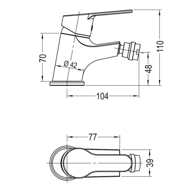 Grifo De Bidet de ASPEN bidet acabado cromado brillo de latón - Imagen 3