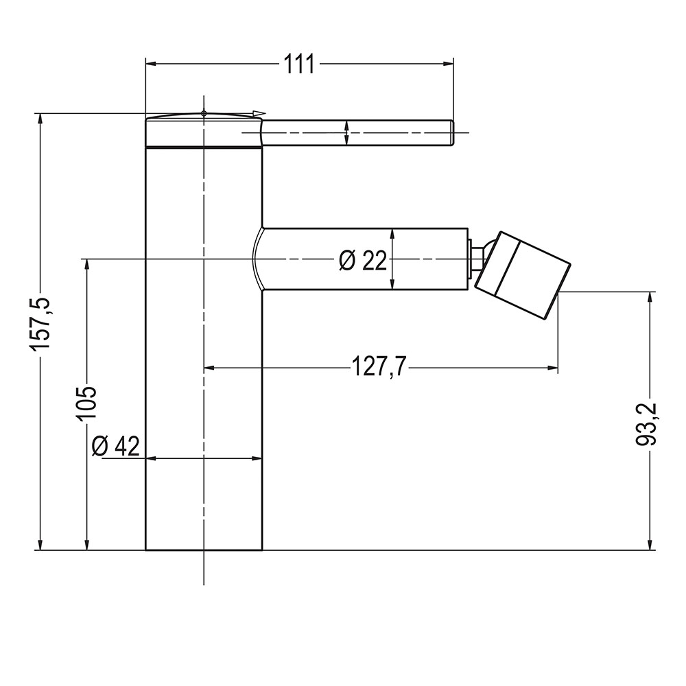 Grifo De Bidet de GUN bidet acabado gun metal mate de latón - Imagen 3