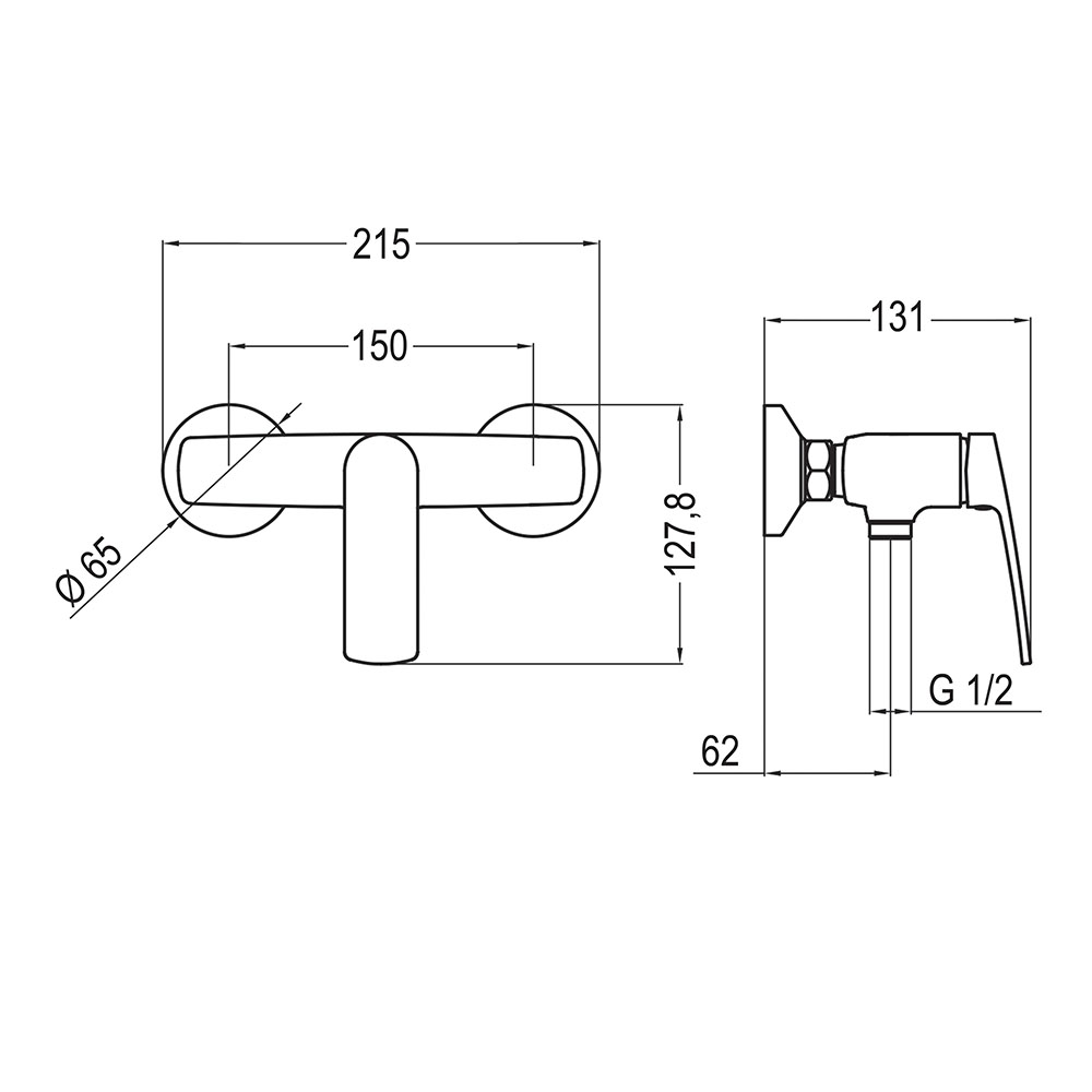 Grifo De Ducha DAKAR BLACK ducha acabado negro mate de latón - Imagen 2