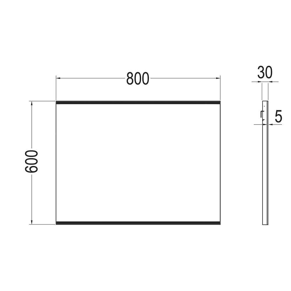 Espejo Led DOBEL 25W rectangular de 80 cm x 60 cm espejo 6000K - Imagen 2