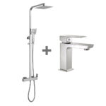 Pack de CHEROKEE columna y grifo acabado cromo brillo de latón