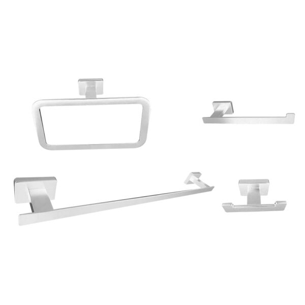 Pack Accesorios Baño de acabado blanco mate de acero inoxidable