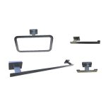 Pack 4 accesorios de baño acabado antracita mate fabricado en acero inoxidable