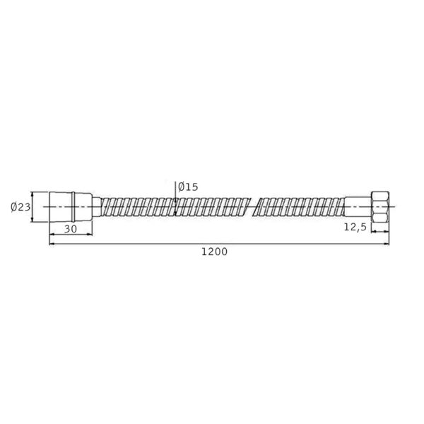 Flexo de 120 cm HIDROESCOBILLA acabado negro mate de acero inoxidable - Imagen 5