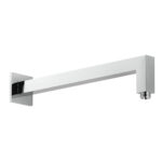 Soporte Brazo De Ducha de 40 cm pared cuadrado acabado cromo brillo de latón