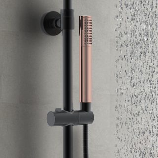 Maneral Mango de Ducha 1 posición redondo acabado ORO ROSA brillo fabricado en ABS