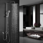 Columna De Ducha de 79-125 cm redonda acabado cromo brillo de latón