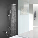 Columna De Ducha de 79-125 cm cuadrada acabado cromo brillo de latón