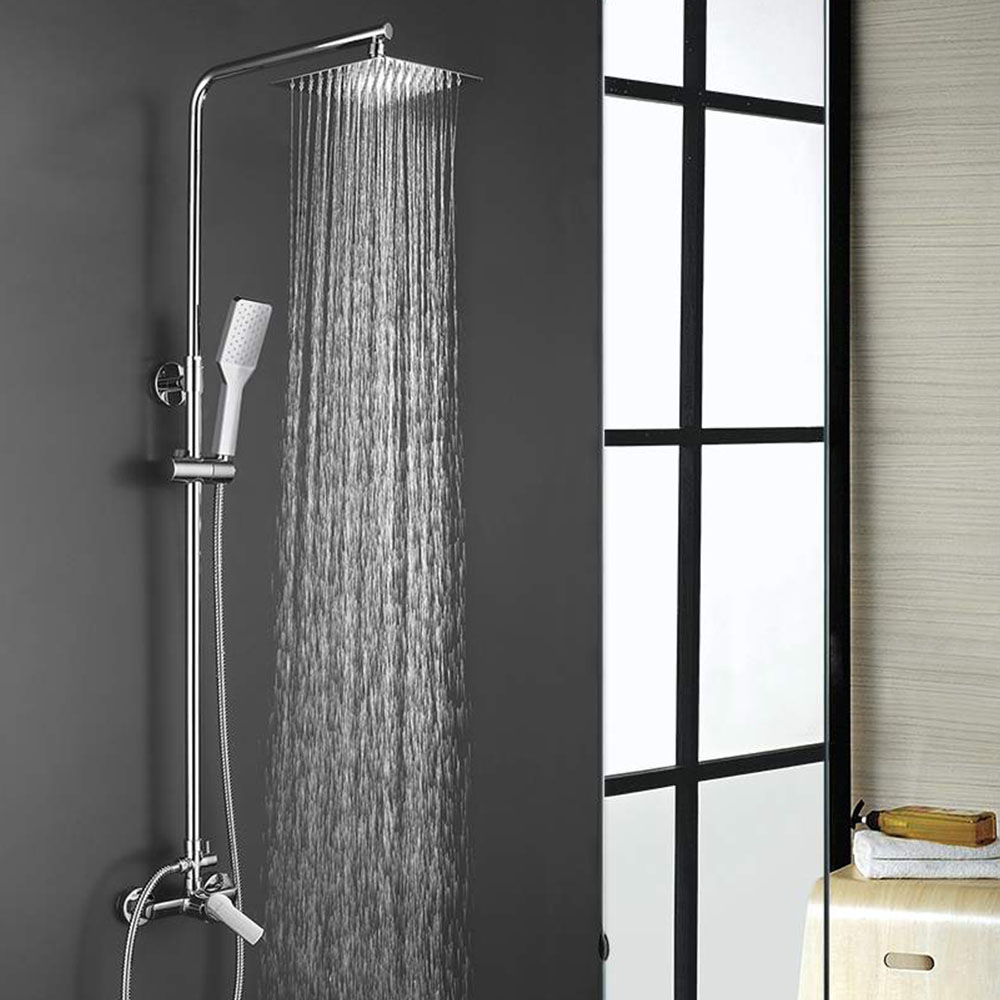 Columna de ducha monomando modelo SIOUX tubo redondo extensible regulable  en altura de 80 a 120 cm. – Llavisan
