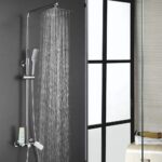 Columna De Ducha de 79-125 cm DUAL cuadrada acabado cromo brillo de latón