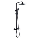 Columna De Ducha de 100-150 cm extralarga cuadrada acabado black mate de latón