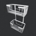 Cesta Portagel de doble rectangular acabado blanco mate de aluminio