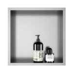 Hornacina Empotrada De Baño de EMPOTRAR cuadrada acabado niquel cepillado de acero inoxidable