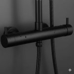 Grifo Columna Ducha monomando T acabado NEGRO MATE fabricado en latón