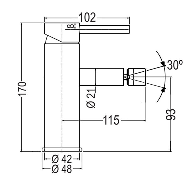 Grifo De Bidet de ZÚÑIGA acabado negro mate de latón - Imagen 5
