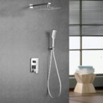 Grifo De Ducha Empotrada de CHEROKEE equipo de pared cuadrado acabado cromo brillo de latón