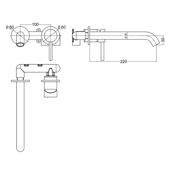 Grifo De Lavabo Empotrado de ZUÑIGA acabado cromo brillo de latón - Imagen 5