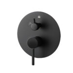 Grifo De Ducha Empotrada de OSLO solo grifo redondo acabado Oro negro mate de latón