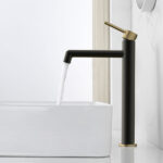 Grifo De Lavabo de OSLO alto acabado negro mate de latón