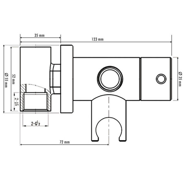 Grifo Wc de HIDROESCOBILLA redonda acabado negro mate de latón - Imagen 5