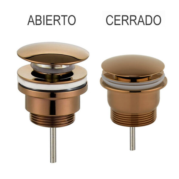 Válvula De Desague de CLIC CLAC PUSH-UP lavabo bidet acabado oro cepillado de latón - Imagen 3