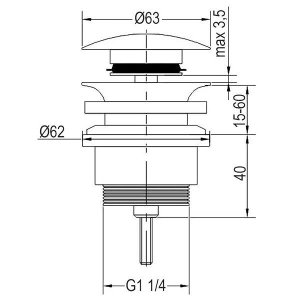 Válvula De Desague de CLIC CLAC PUSH-UP lavabo bidet acabado oro cepillado de latón - Imagen 5