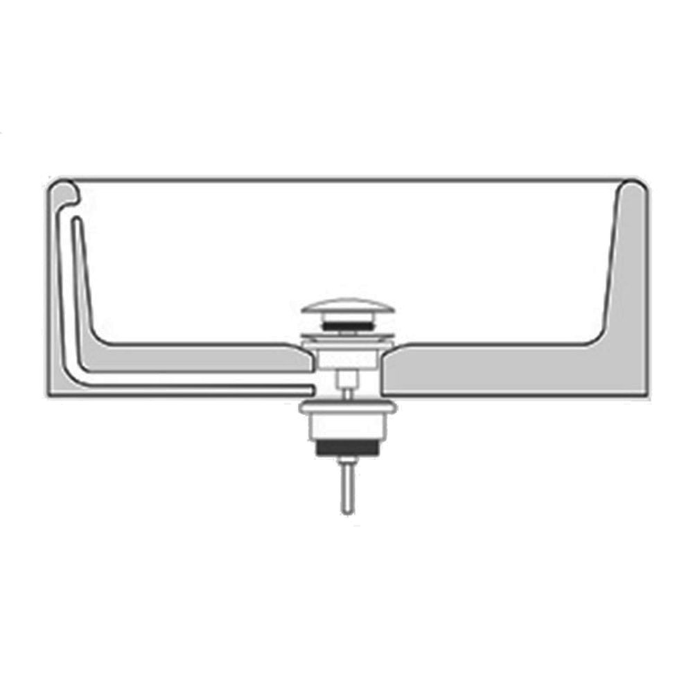 Válvula Clic Clac universal con casquillo fabricada en latón con acabados  en cromo brillo. Medida para desagüe push up de lavabos y bidets estándar