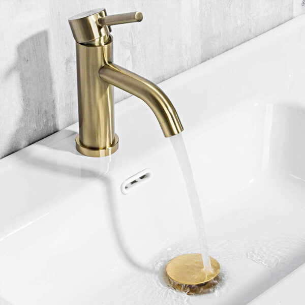 Válvula De Desague de CLIC CLAC PUSH-UP lavabo bidet acabado oro cepillado de latón - Imagen 3