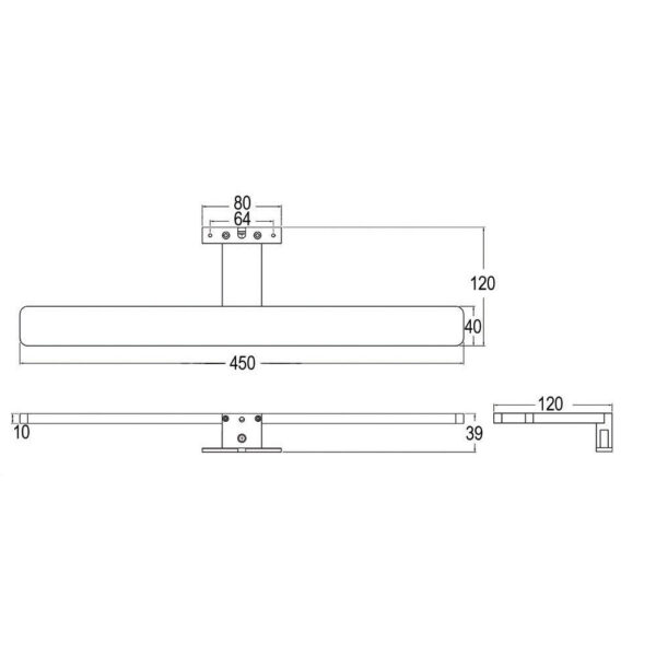 Aplique Led de 45 cm ALURE 10W acabado cromo brillo 4000 K de aluminio - Imagen 5