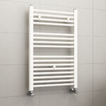 Radiador Secatoallas de 80 cm x 50 cm circuito calefacción acabado blanco brillo de acero