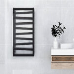 Radiador Secatoallas de 120 cm x 47 cm STEP circuito calefacción acabado negro mate de acero