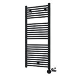 Radiador Secatoallas de 120 cm x 50 cm eléctrico acabado negro mate de acero