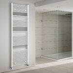 Radiador Secatoallas de 180 cm x 50 cm circuito calefacción acabado blanco brillo de acero