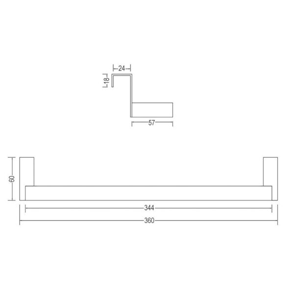 Toallero de 36 cm sin taladros acabado negro mate de acero inoxidable - Imagen 5