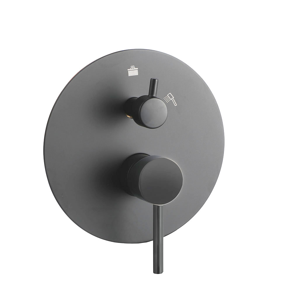 Grifo De Ducha Empotrada de ZUL equipo de pared redondo acabado GUN METAL de latón - Imagen 3