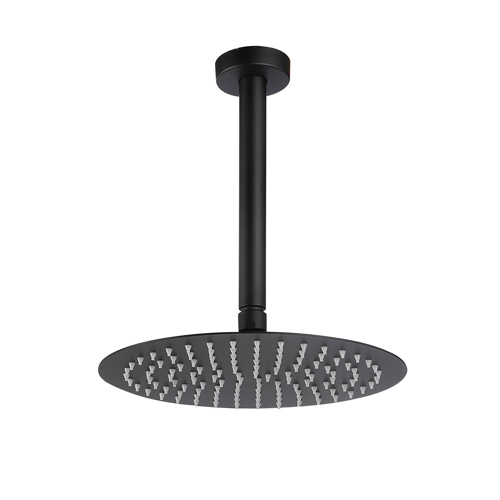 Grifo De Ducha Empotrada de OSLO equipo de techo redondo acabado negro mate de latón (copia) - Imagen 5